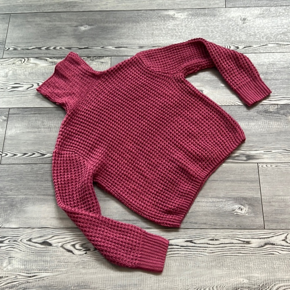Waffle knit sweater